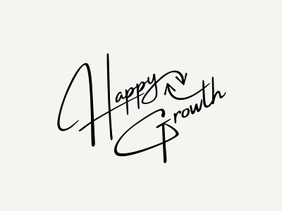 HappyGrowth Logo branding ci growth happy logo logodesign script font typeface