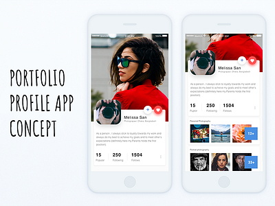 Portfolio And Profile App Design Concept