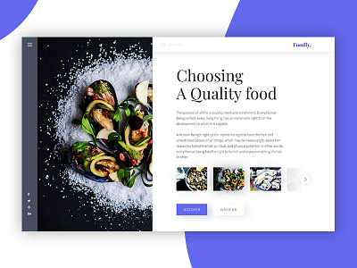 Foodly design desktop flat food landing page restaurant trendy ui ux web