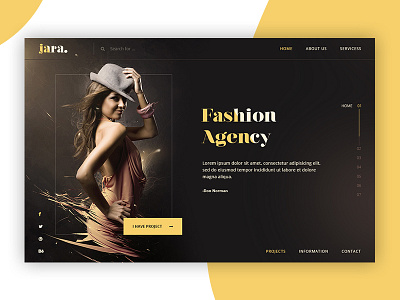 Jara agency design desktop fashion flat jara landing page trendy ui ux web