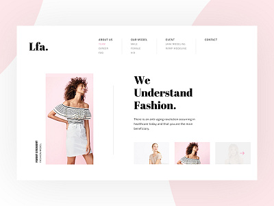 Lfa. agency clean color design discover enjoy fashion interface landing page. main page minimal