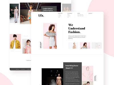 Lfa Fashion agency agency company design fashion flat landing page minimal startup studio trendy ui ux