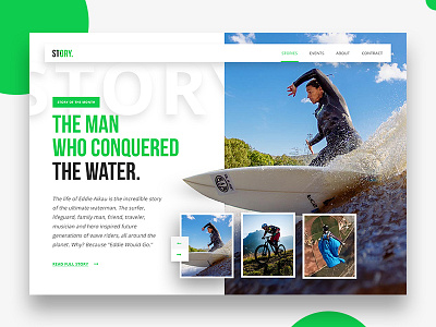 Story design desktop flat landing page slider story trendy ui ux web