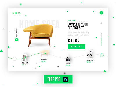 Free Free-Shoply design desktop flat landing page minimal shop shoply trendy ui ux web