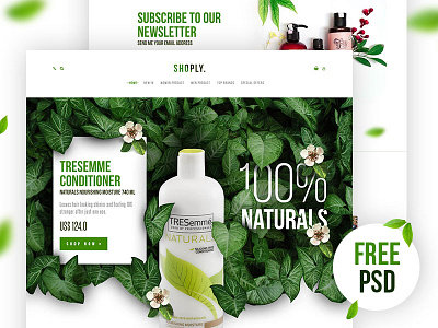 Free Free Shoply Landing Page clean color design free freebie interface landing page main page movie online shoply ui