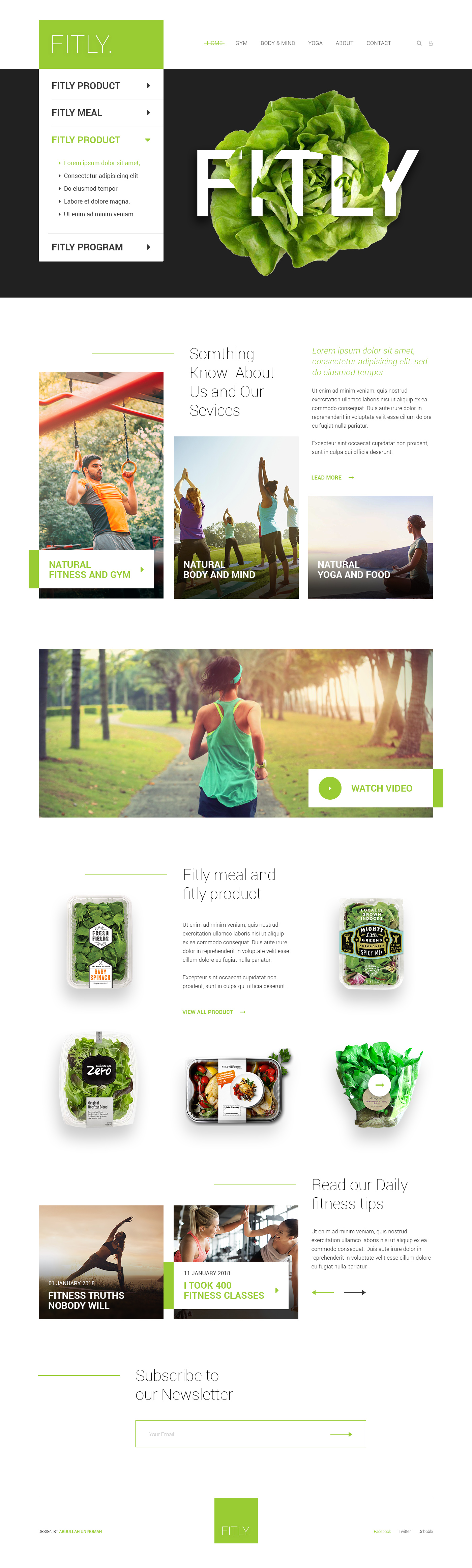 Free Free - Fitly Landing page by Abdullah Un Noman on Dribbble