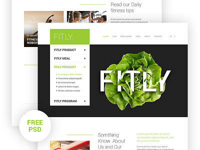 Free Free - Fitly Landing page clean design fit fitly food freebie gum landing page natural ui yoga