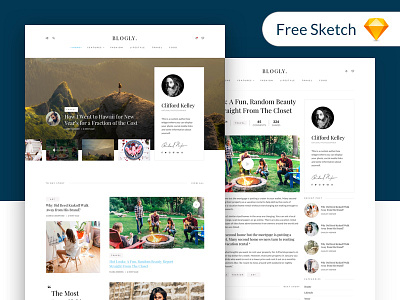 Free Free - Blogly Theme blog blogly clean design free freebie interface theme trendy ui