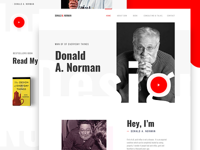 Donald A. Norman - Creative Landing Page biography creative design don norman landing page minimal ui web
