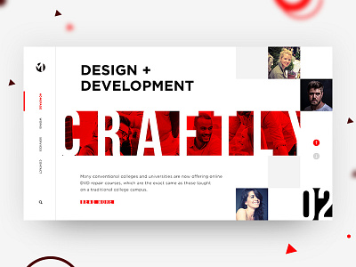 Visual Exploration agency clean creatively design header interface landing page slider trendy ui