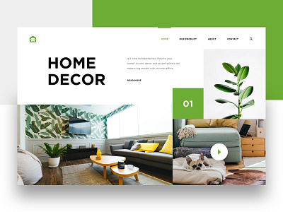 Home Decor creative decor grid home landing page minimal parallax ui ux web