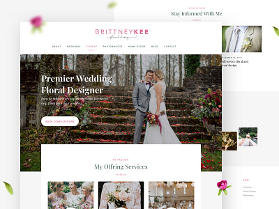 Florist & Wedding Planner agency clean design event florist interface landing page photographer trendy ui wedding wedding planer