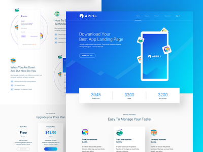 App Landing Page app appli clean design interface landing page minimal trendy ui webdesign