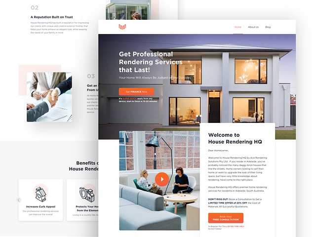 House Rendering Website Design by Abdullah Un Noman for macaw on Dribbble