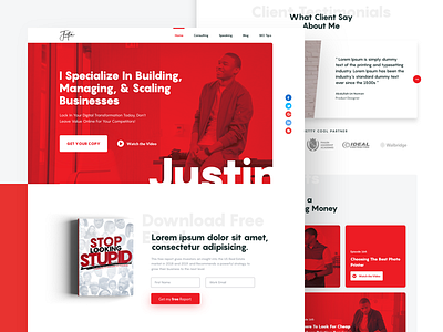 Personal Website for Justin J. Dunn agency clean design interface landing page minimal personalwebsite trendy typography ui web