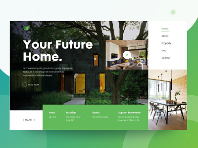 Future Home Header Exploration agency clean design header home interface landing page realistic trendy website