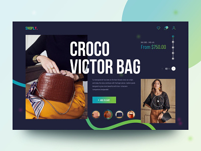 Shoply Web Header agency bag clean design ecommerce fashion interface landing page minimal product trendy