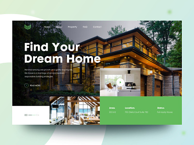 Future Home agency clean design ecommerce header landing page minimal real estate realestate slider trendy ui