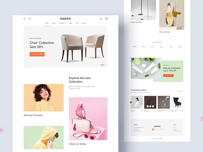 UNERO eCommerce website design clean ecommerce fashion landing page minimal product product page shop shopify trendy