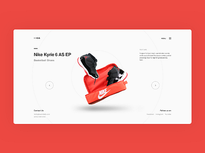 Product Landing Page app clean color cool fashion flat landing minimal nike page product red shoe typography warm web website whitespace