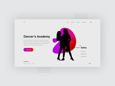 Landing Page for Dance Academy chair clean dance landingpage minimal typography ui uidesign web whitespace