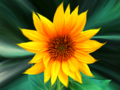 Sunflower digital painting flora floral art flower flower art flower illustration flower painting illustration sunflower sunflower art sunflower illustration yellow flower