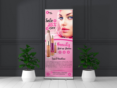 Beauty Roll-Up Banner Design banner adds banner design branding design graphic design illustration pup up banner roll up banner