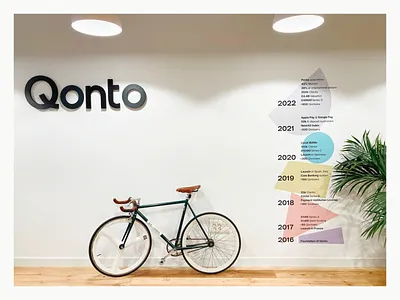 Freshen up Qonto office branding emloyer branding interior design office branding print design prints qonto signage system typography window sticker workspace design