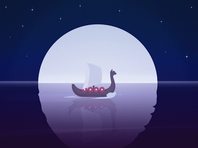 Drakkar animation drakkar gif moon motion night viking water