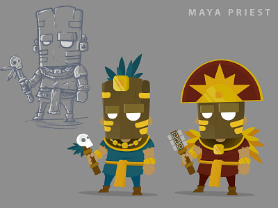 Maya priest 2d affinity designer character design illusration maya photoshop priest