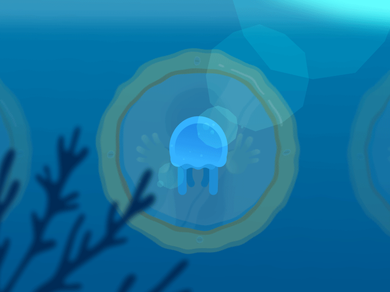 i see you 2d affinitydesigner after affects animation blue depth gif jelly fish look motion design sea