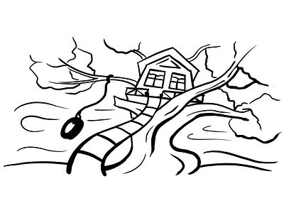 Tree House chill energy home illustration line art meditate meditation relax tree tree house tree logo treehouse warm