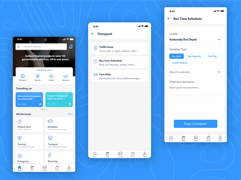 Government services app by Vignesh Guru on Dribbble