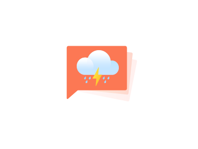 A rainy day bad cloud illustration lightning orange rain sad weather