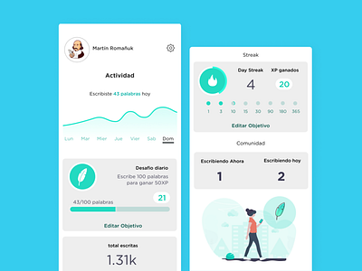 Erudito App – Stats Screen chart erudito gamified mobile app streak