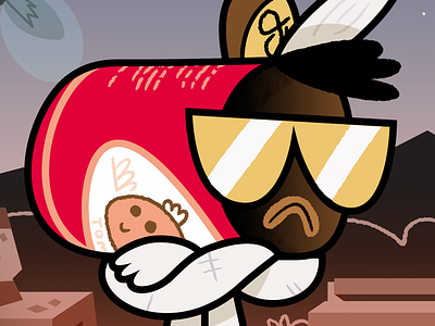 Candrick Lamar character design cool cute junk junkyard shades trash