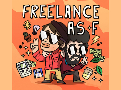 Freelance As F art art direction character character design comedian comedy design funny good vibes illustration illustrator love pep podcast podcasts positivity typography vector
