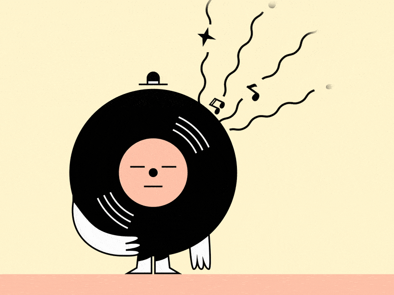 Music makes you feel better 🎵🎶 aftereffects art direction character character design cute design gif good vibes illustration illustrator love motion design motto music pep positivity vector