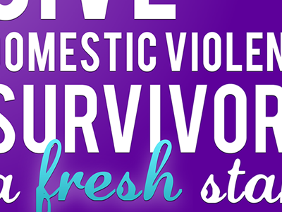 Give Survivors a Fresh Start charity drive first post flyer poster typography