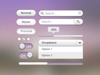 Lavender UI Kit buttons dropdown freebie progress bar scrollbar search tooltip ui ui design ui kit