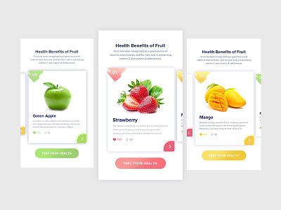 Health Benefits of fruit interface design ios design uiux