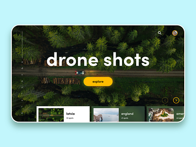 Drone Shots adobe xd adventure app app design concept country drone experience design interaction design latvia mobile photography travel ui uiux ux web design