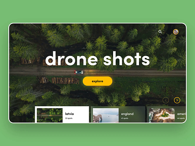 Drone Shots - Full interaction design adobe xd adventure after effect animation app concept design experience design interaction design latvia photograpghy photos travel ui ux web design