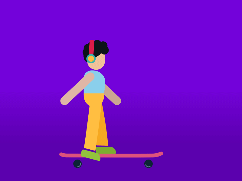 Skater 1st try character animation character illustration motion graphics skater