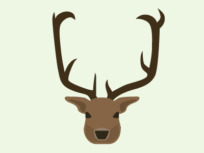 Wild Deer animal flat illustrator shapes vector