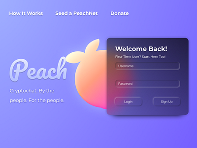 Peach P2P Chat: A Study on Glassmorphism 3d graphic design ui