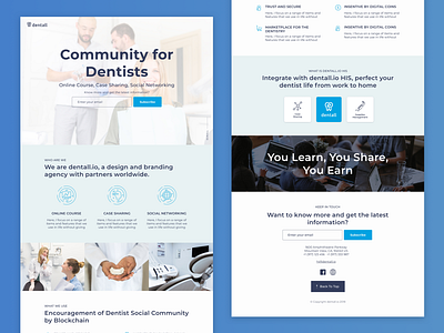 Landing Page Design - Community of Dentall.io community dental dentistry design graphic landing page ui