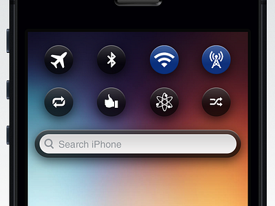 Circle Buttons airplane app switcher bluetooth cellular circle dark genius iphone ipod like loop playlist radio repeat search search bar shadow shuffle social switcher toggle wifi