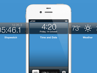 Lockscreen Cards apple cards concept date ios iphone jailbreak lockscreen render stopwatch time weather