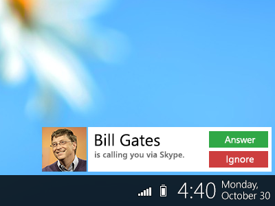 Skype Call UI bill gates metro skype